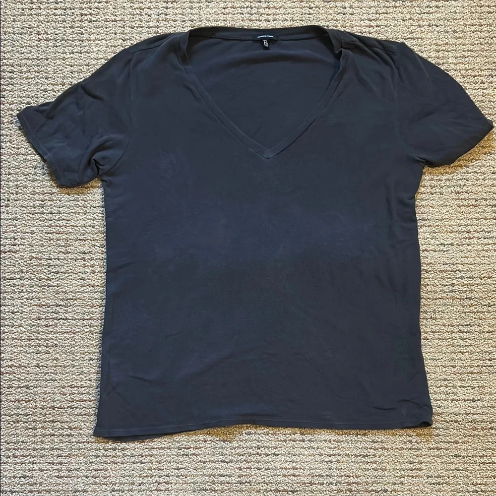 R13 Black V-neck Relaxed Short Sleeve T-Shirt - Picture 11 of 12